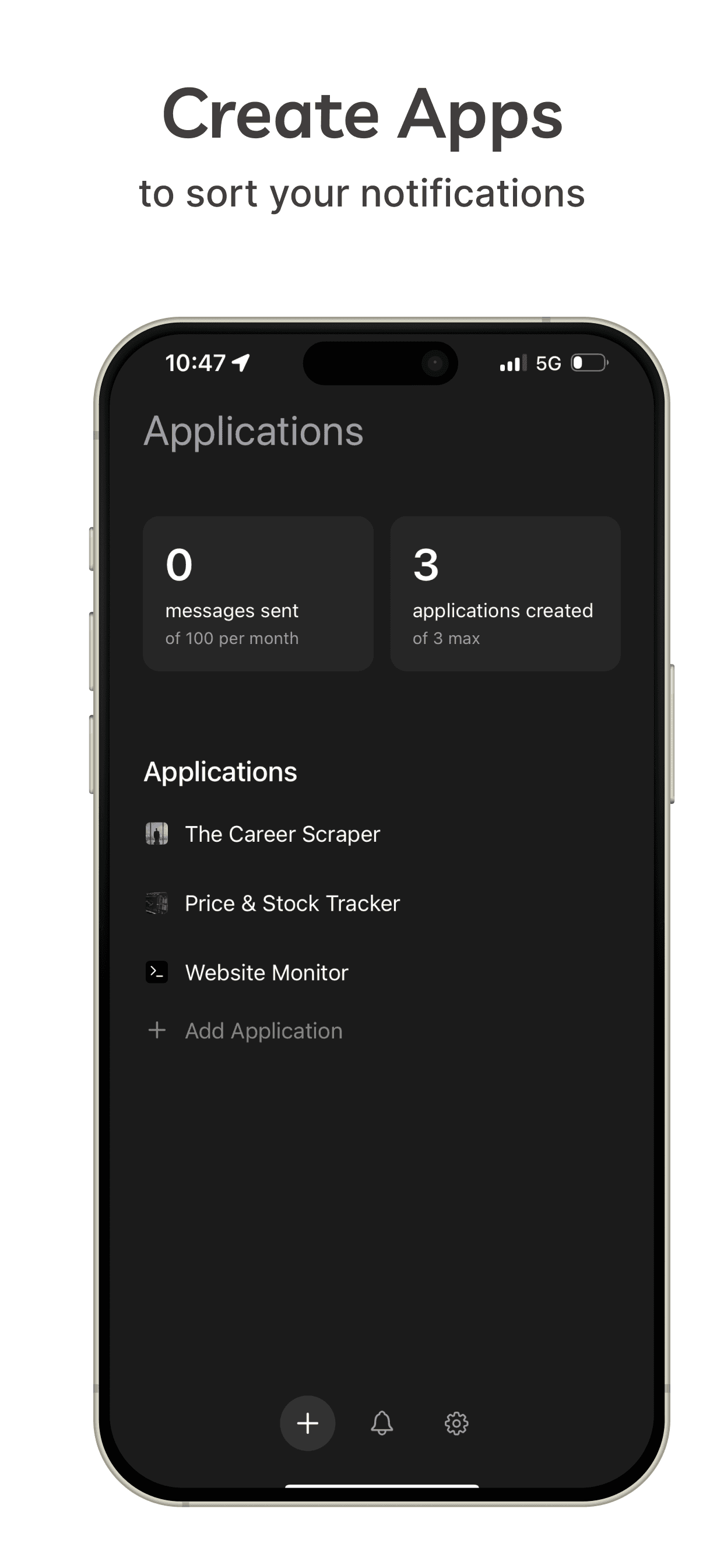 Notification history list