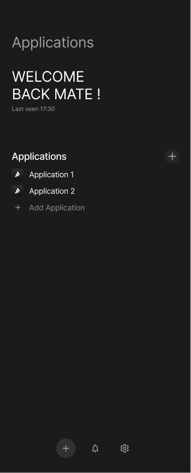 Applications view showing list of connected apps
