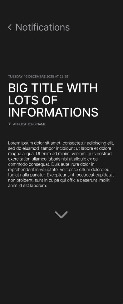 Detailed notification view with full message content